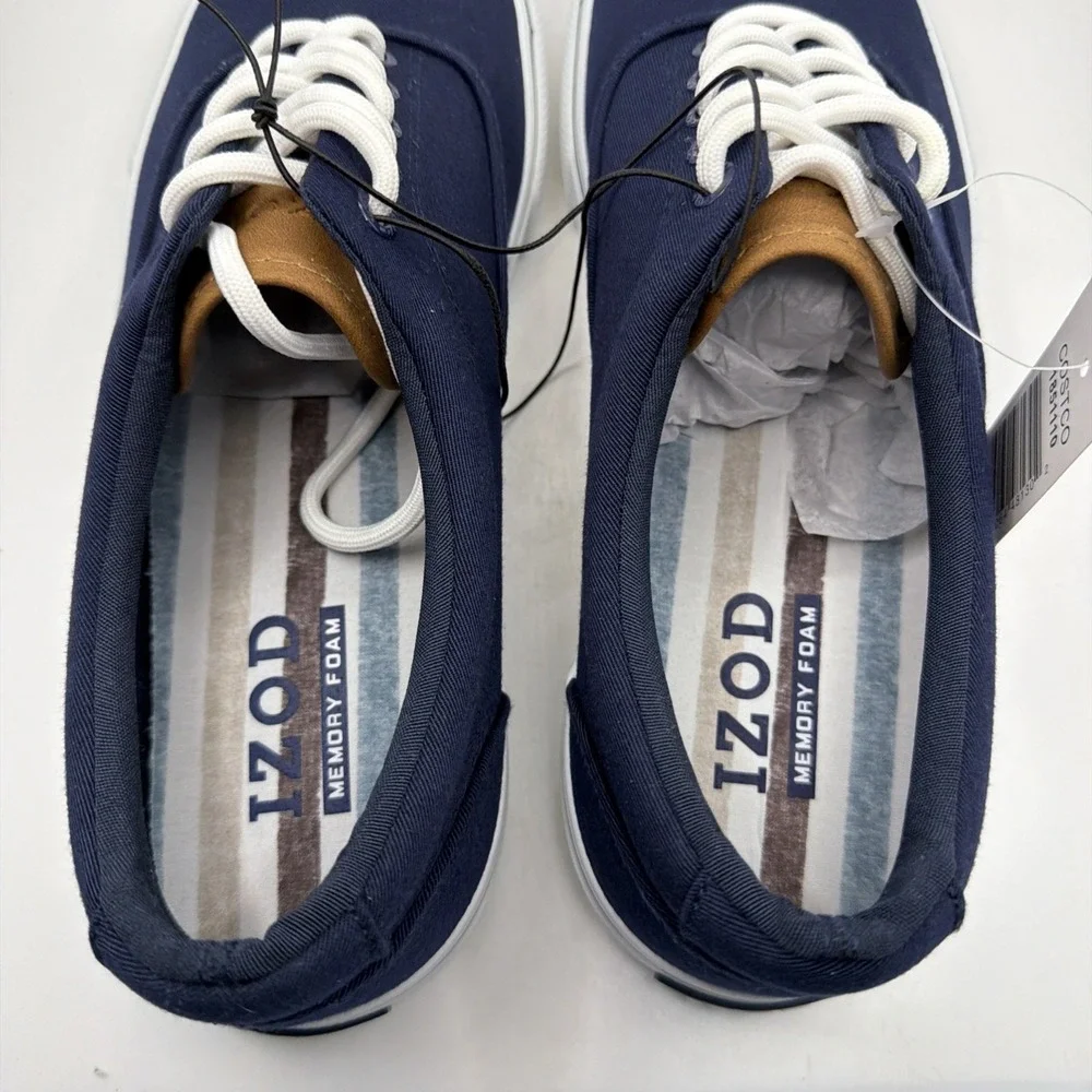 Izod Men's Rangley Lace Up Navy Blue Canvas Shoes Size 8.5. New